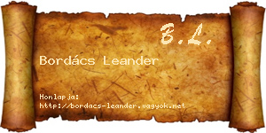 Bordács Leander névjegykártya